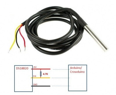 DS18B20 Waterproof Digital Temperature Sensor Probe - 100cm