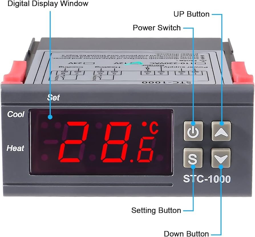 STC-1000 DC12V Digital Temperature Controlled Thermostat Switch with Two Relay Output