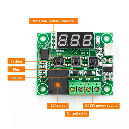 W1209 12V Digital Temperature Controller Module with Display and NTC Temperature Sensor