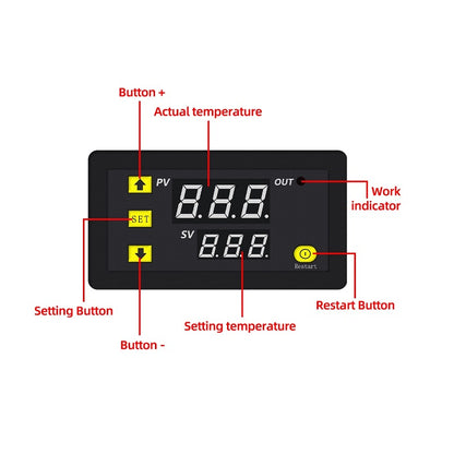 W3230 DC24V Digital Temperature Controller Microcomputer Thermostat Switch