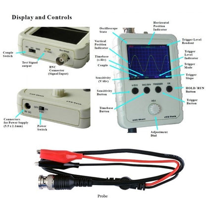 DSO150 Assembled Shell Digital Oscilloscope for Electronic Teaching Practice DIY STM32 Suite (Upgraded Version of DSO138)