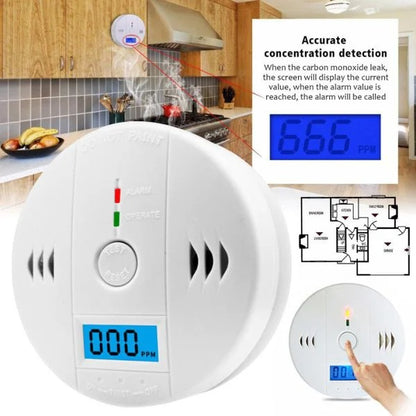 CO Gas Sensor Detector Carbon Monoxide Poisoning Alarm Detector With LCD Display