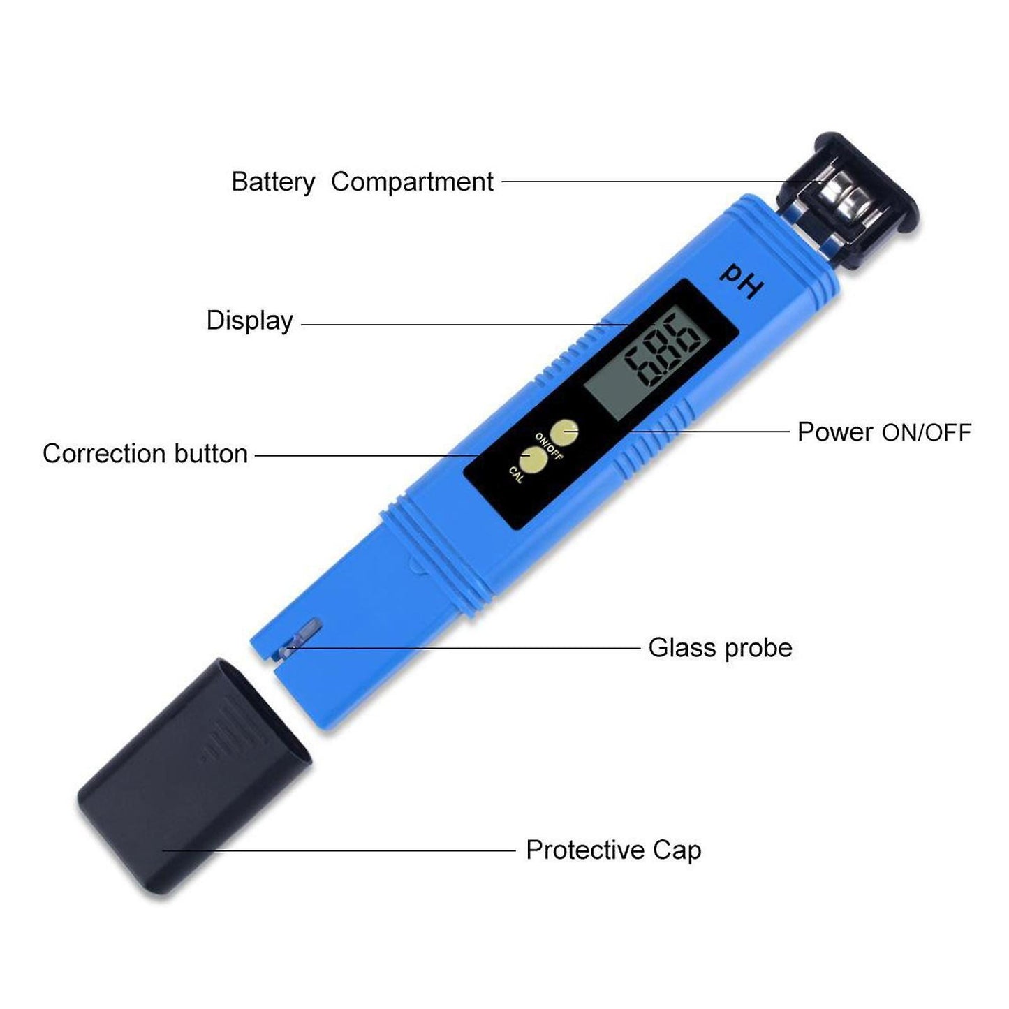 Blue pH02 Digital LCD pH Meter Pen of Tester Range 0.00-14.00