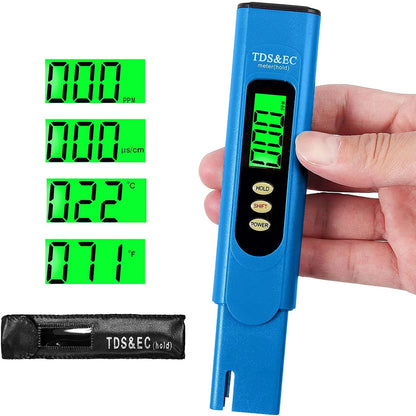 Blue Digital LCD TDS and EC Meter Conductivity Tester