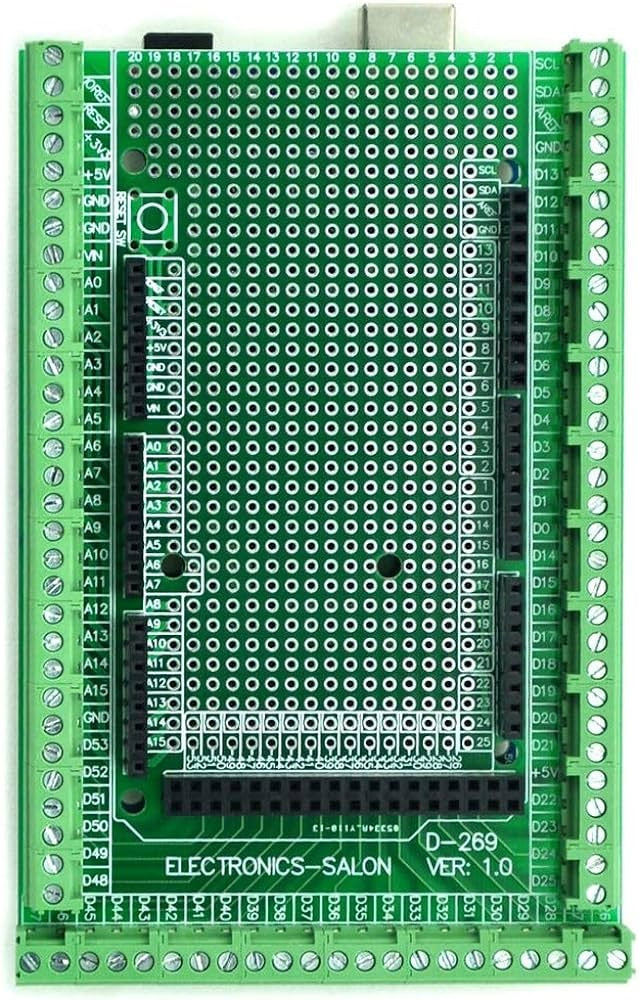 Mega 2560 Prototype Screw Terminal Block Shield Board For Arduino (Soldered)