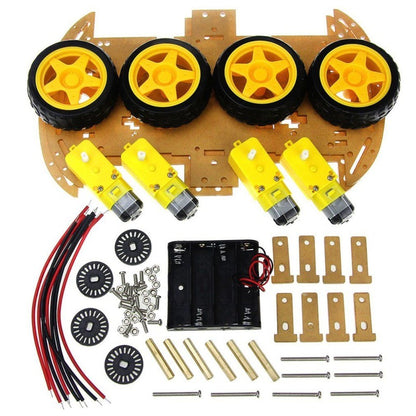 4WD Wheel Double Layer Smart Car Robot Chassis Kit with Speed Encoder