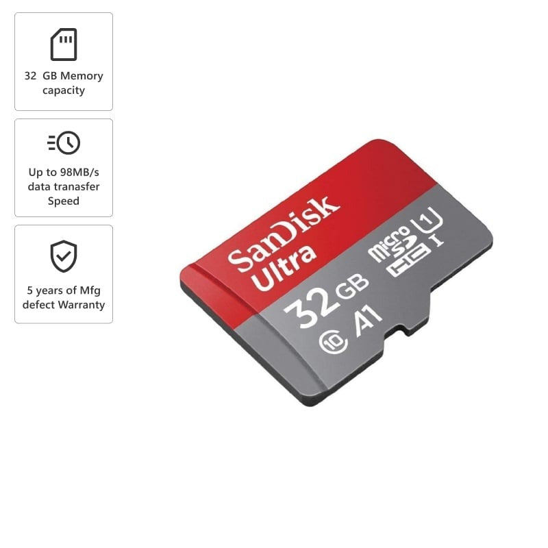 32GB Class 10 Micro SD/SDHC Memory Card (Upto 98MB/s Speed)