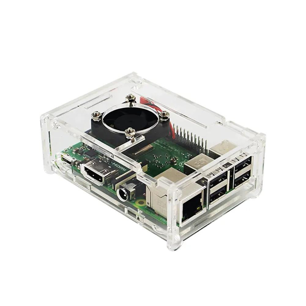 Acrylic Case for Raspberry PI 4 Model B with Cooling Fan Slot