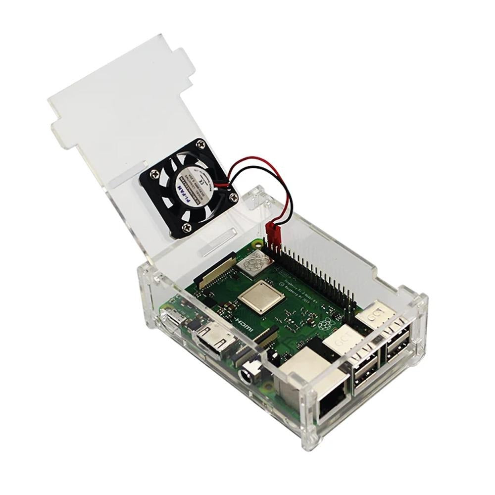 Acrylic Case for Raspberry PI 4 Model B with Cooling Fan Slot