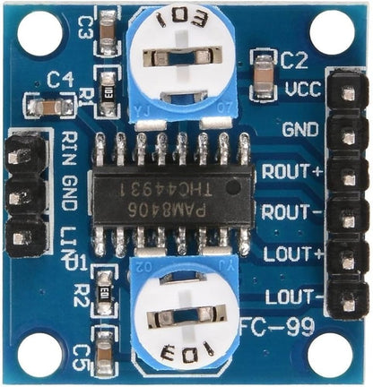 PAM8406 Digital Amplifier Module With Volume Control Potentiometer 5Wx2 Stereo