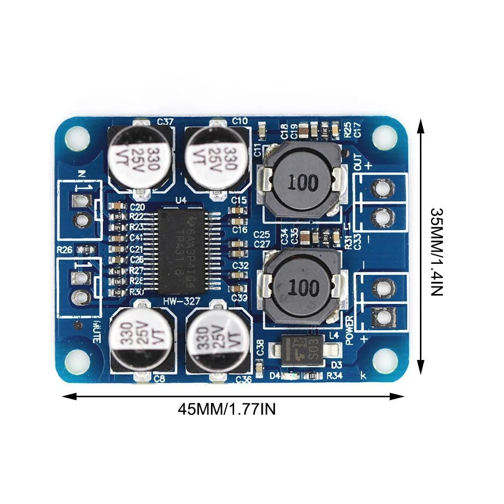 TPA3118 PBTL Mono Digital Amplifier Board 1X60W 12V 24V Power Amplifier Module