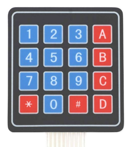 4 - 4 Matrix Membrane Type Keypad - 16 Keys