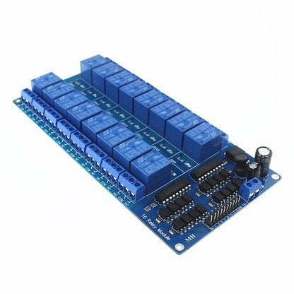 12V 16-Channel Optocoupler Relay Board Module LM2576 Power Supply