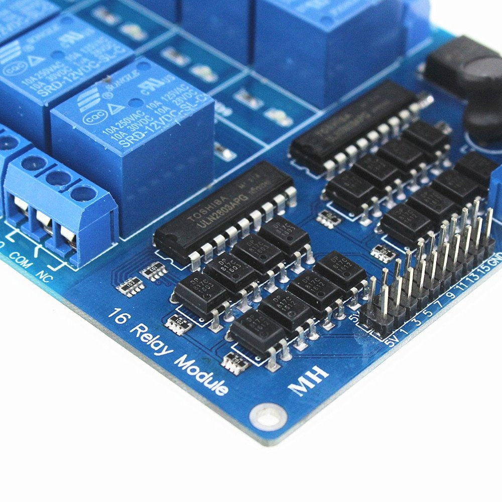 12V 16-Channel Optocoupler Relay Board Module LM2576 Power Supply