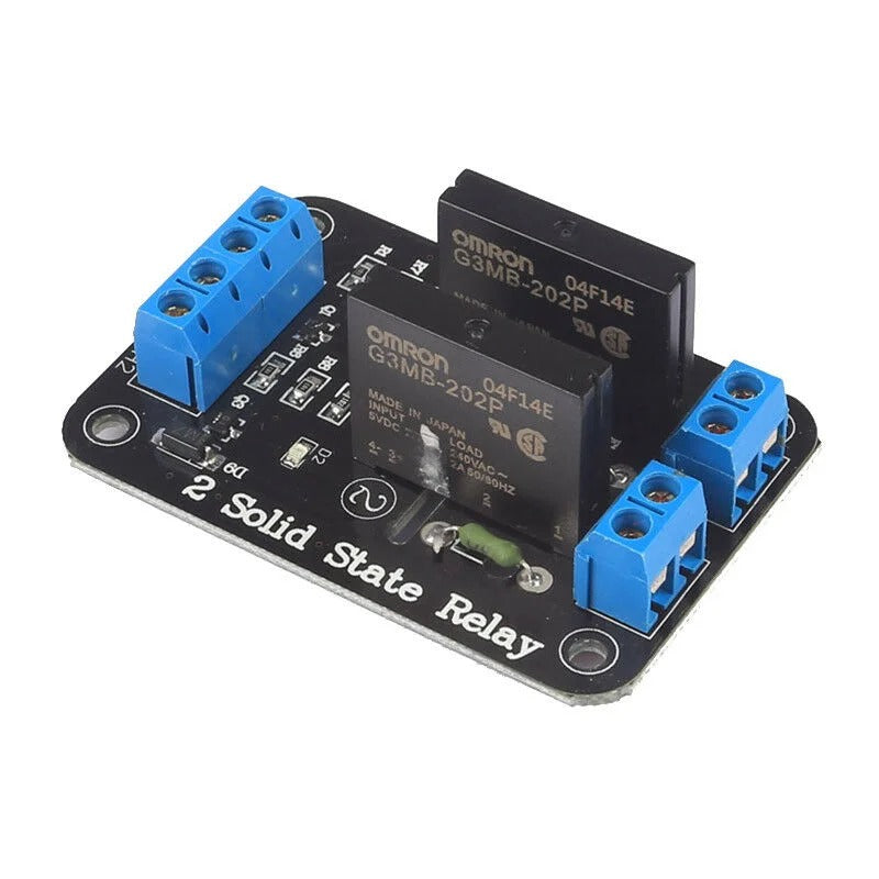 5V 2-Channel SSR Solid State Relay Module 240V 2A Output with Resistive Fuse