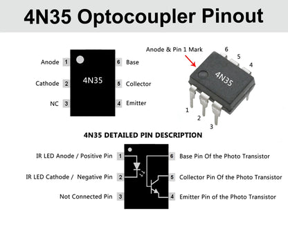 4N35 IC – Optocoupler Phototransistor IC