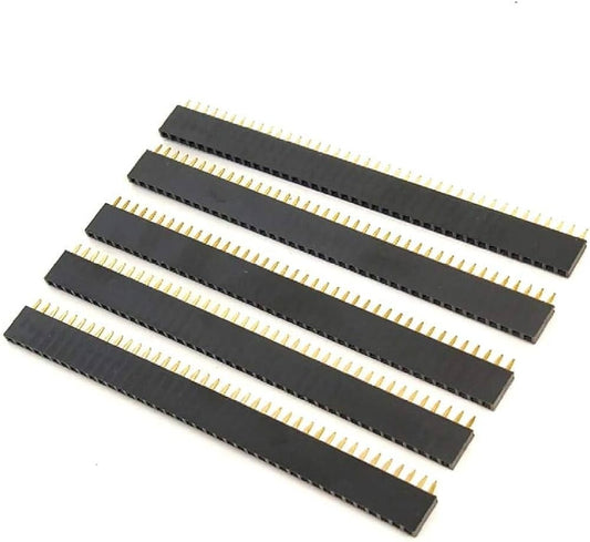 2.54mm Pitch Female Berg Strip Connector 1 - 40 Pin Straight – 5 Pcs