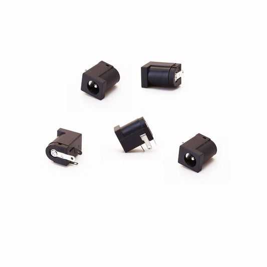 5 Pcs DC Power Jack Female Adapter PCB Mount – 2.5 x 5.5mm