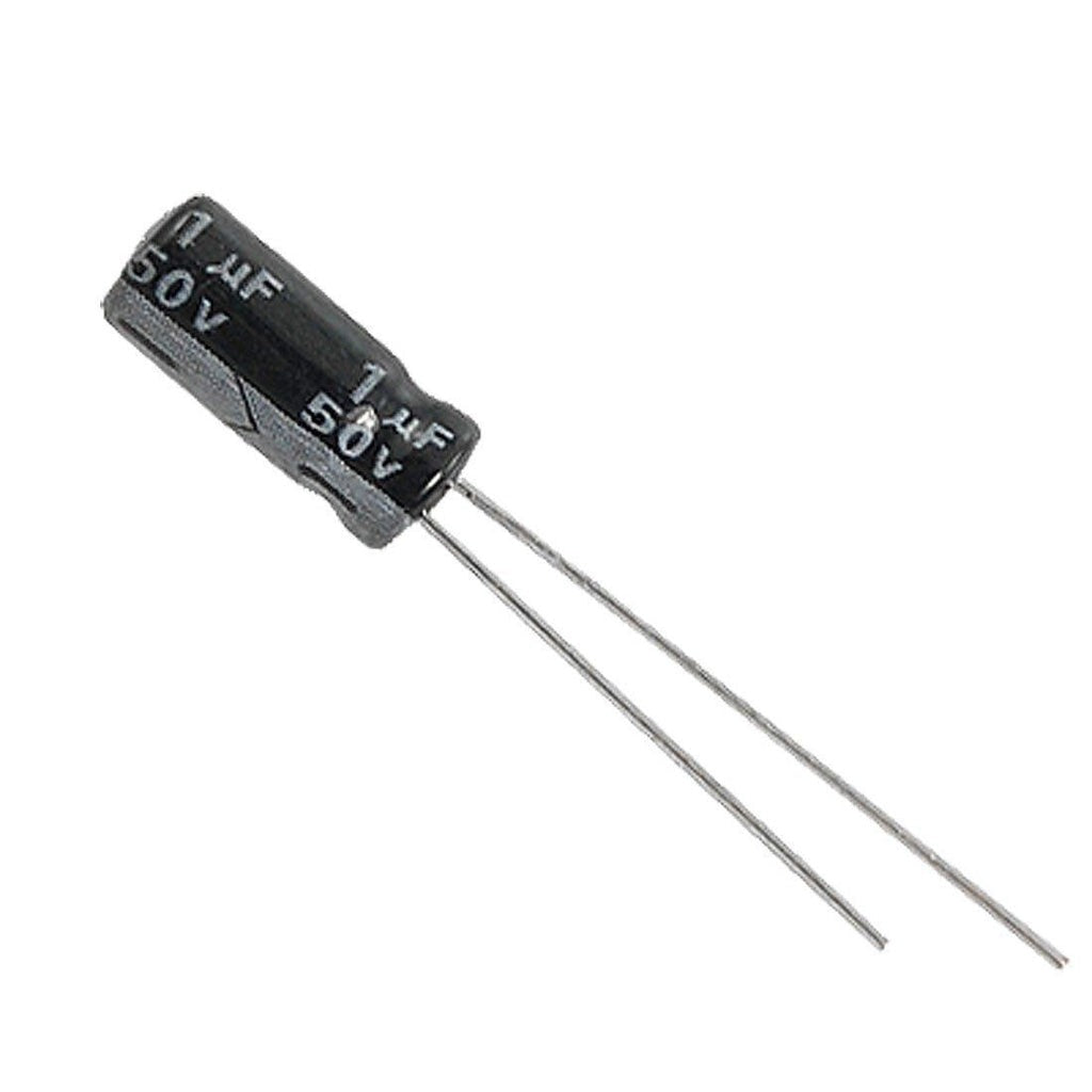 1uF 50V Electrolytic Capacitor – Pack of 5