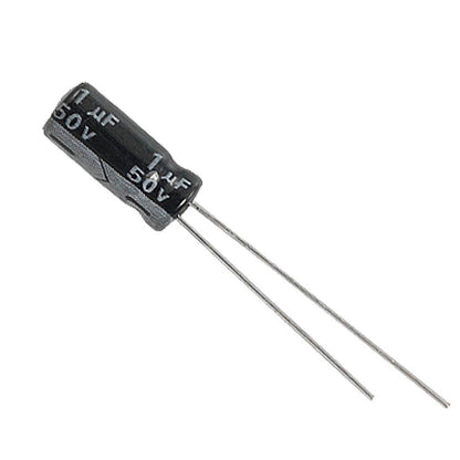 1uF 50V Electrolytic Capacitor – Pack of 5