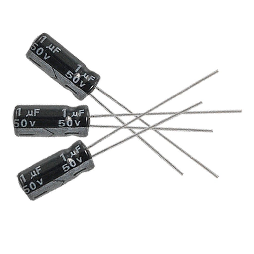 1uF 50V Electrolytic Capacitor – Pack of 5