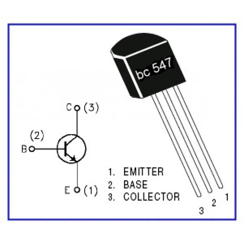 5 Pcs BC547 NPN General Purpose Transistor 45V 100mA TO-92 Package