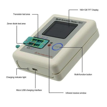 LCR-TC1 Full-Color Multifunction Transistor Tester (Without Battery)