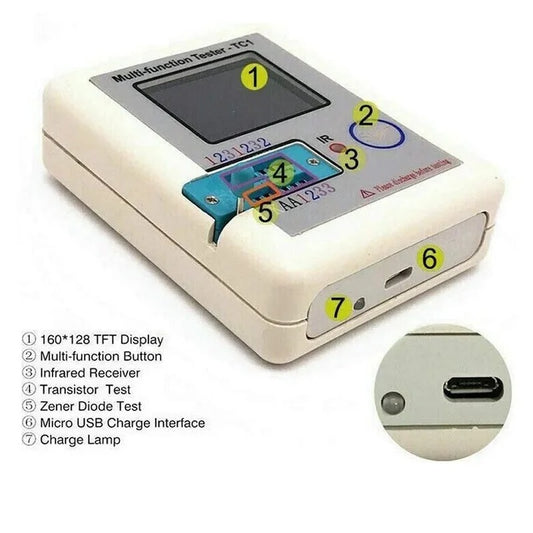 LCR-TC1 Full-Color Multifunction Transistor Tester (Without Battery)