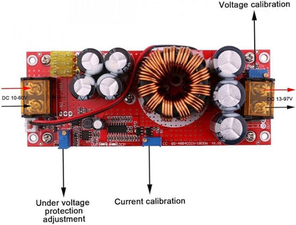 1500W DC-DC 12-48V to 24-72V Boost Step Up Converter For Car Laptop Solar Battery