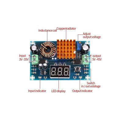 XH-M411 DC-DC Digital Booster Board Boost Module High-Power 5-45V Output 5A