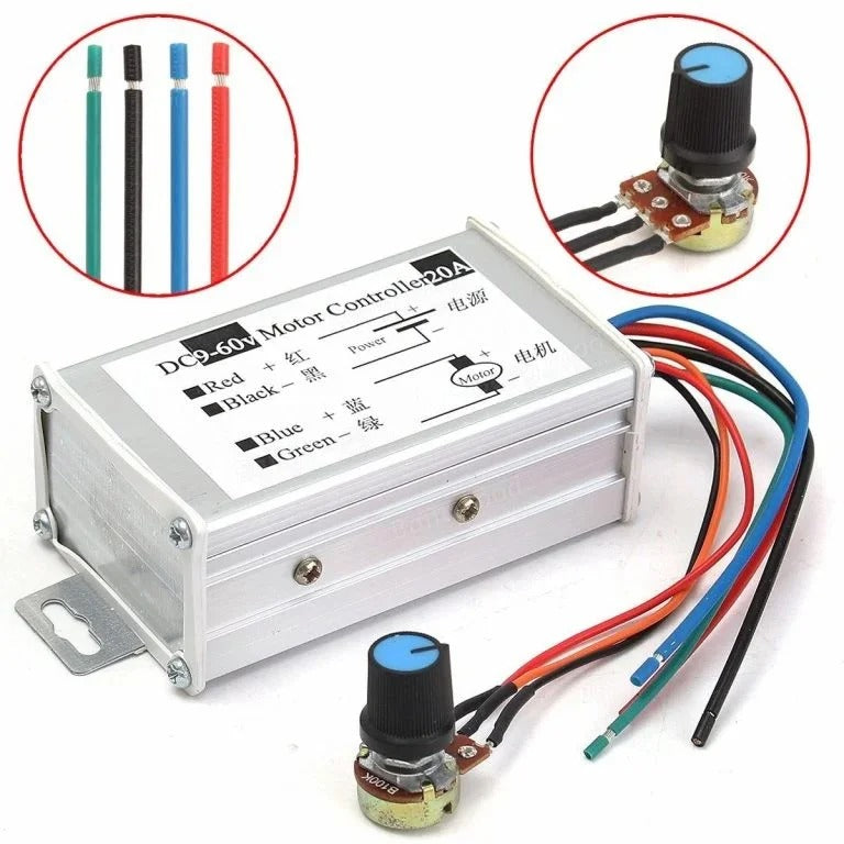 20A PWM DC Motor Speed Regulator Module (9V, 12V, 24V, 36V, 48V, 60V)