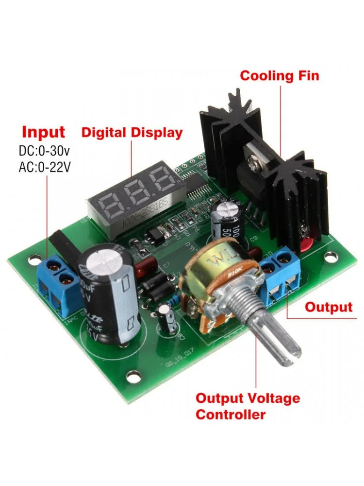 LM317 AC/DC Adjustable Voltage Regulator Step-down Buck Converter Module LED Voltmeter