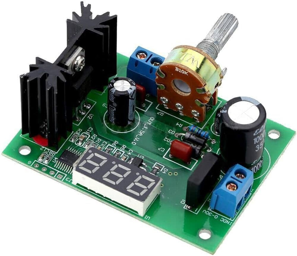 LM317 AC/DC Adjustable Voltage Regulator Step-down Buck Converter Module LED Voltmeter