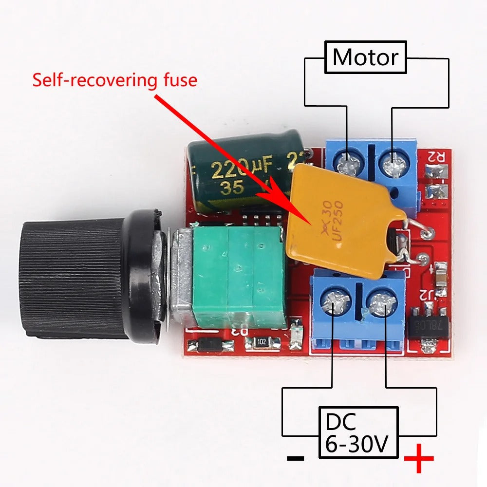 Mini 5A PWM DC Motor Speed Controller Module 3V-35V LED Dimmer Switch