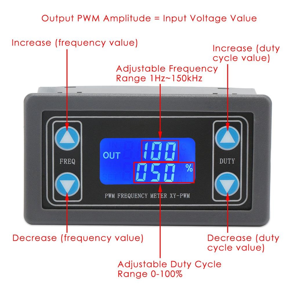 XY-PWM DC 3.3-30V 1Hz-150kHz Digital Display Pulse PWM Signal Generator with Case