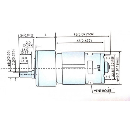 Tauren Geared DC Motor Series 100 – 12V, 600 RPM