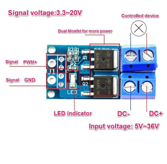 5-36v Switch Drive High-Power MOSFET Trigger Module