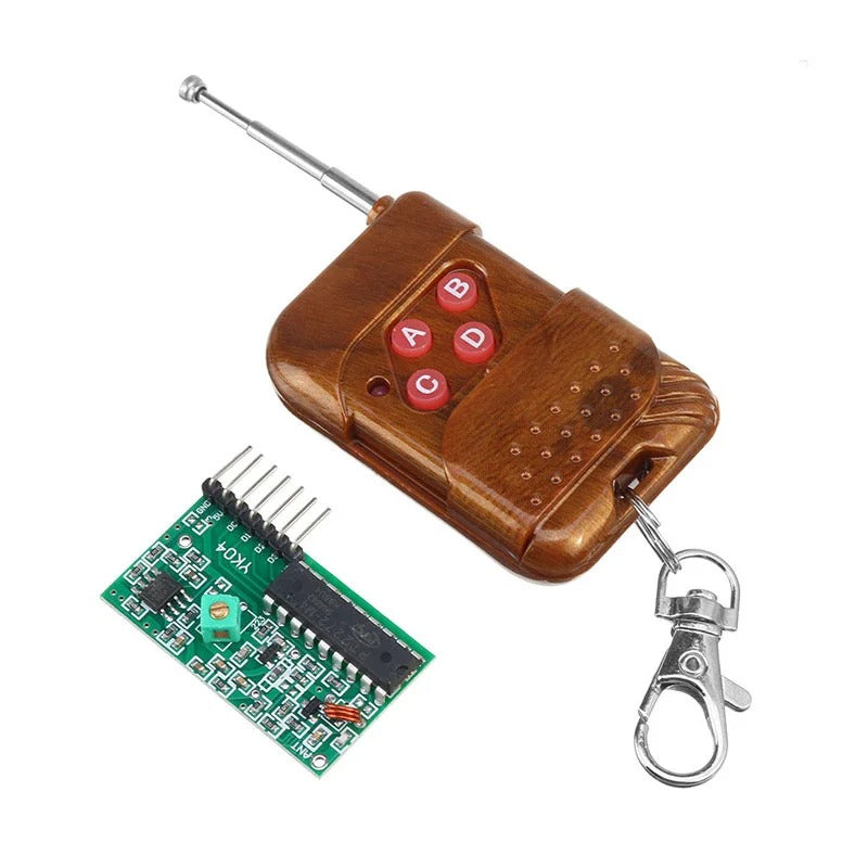 4 Channel Wireless Four Button Remote Control Transmitter Receiver Module (Mode: Non Locking)