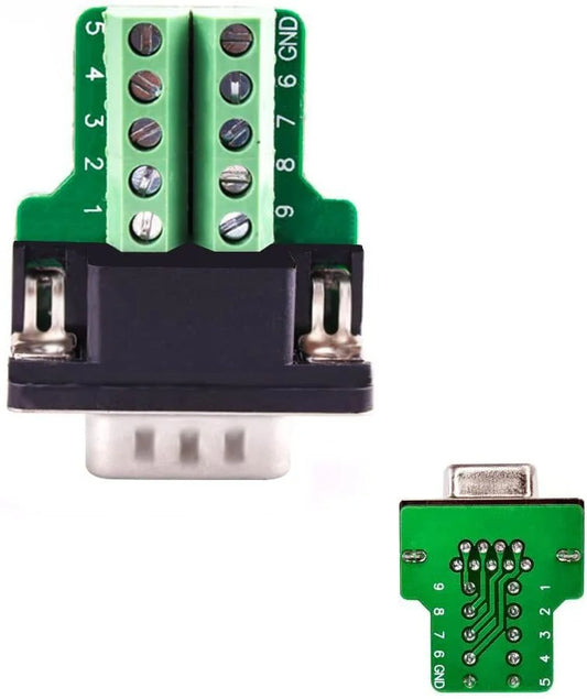 DB9 Female Screw Terminal to RS232 RS485 Conversion Board with Shell and Nut