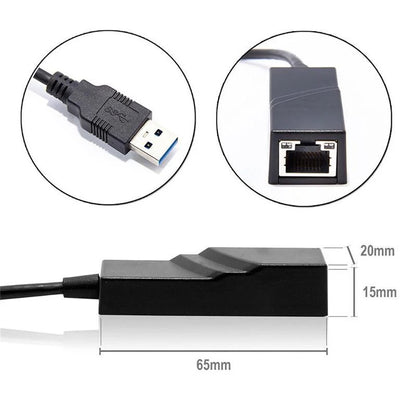 USB 3.0 to 10/100/1000 Mbps Gigabit RJ45 Ethernet LAN Network Adapter For PC Mac