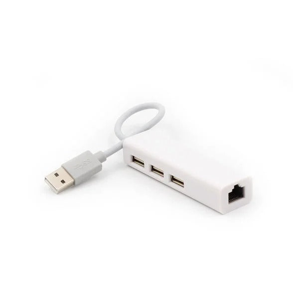 USB to 3 Ports USB 2.0 and Ethernet RJ45 10/100 Mbps LAN Network Card Hub Adapter