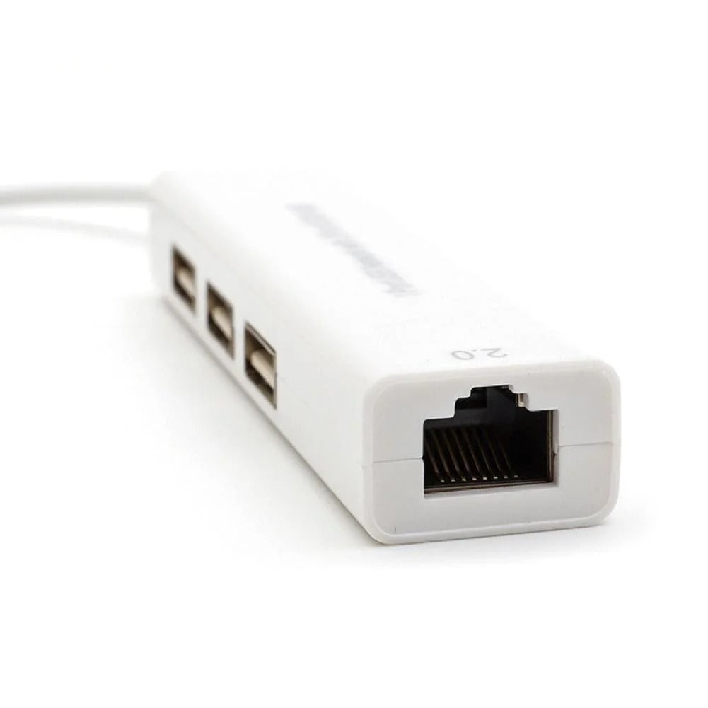 USB to 3 Ports USB 2.0 and Ethernet RJ45 10/100 Mbps LAN Network Card Hub Adapter