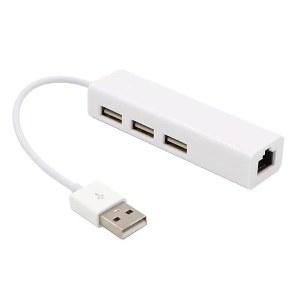 USB to 3 Ports USB 2.0 and Ethernet RJ45 10/100 Mbps LAN Network Card Hub Adapter