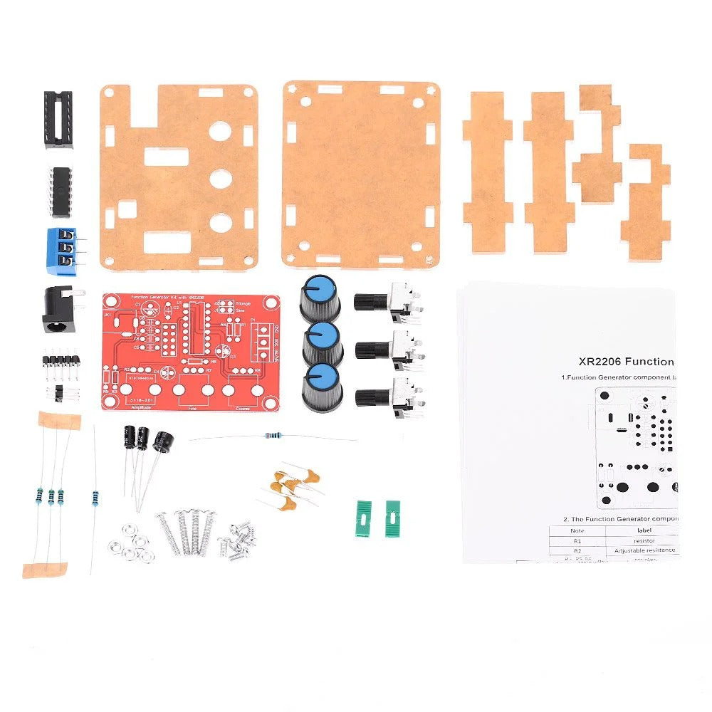 XR2206 High Precision Function Signal Generator DIY Kit Sine Triangle Square Output 1Hz-1MHz Adjustable Frequency Amplitude