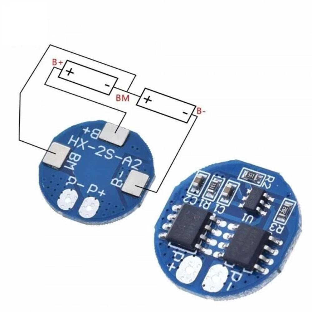 HX-2S-A2 Circular 2S 8.4V BMS 18650 Lithium Battery Protection Plate