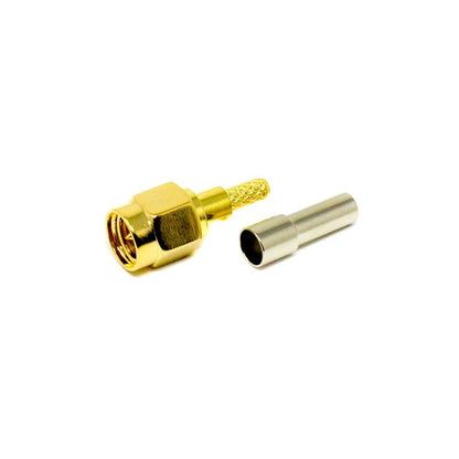 SMA Male Crimp Connector 180 Degree Plug Coaxial RF Connector