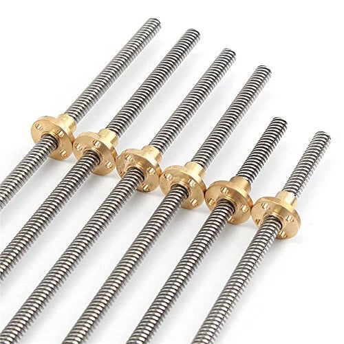 300mm Trapezoidal 4 Start Lead Screw 8mm Thread 2mm Pitch Lead Screw with Copper Nut