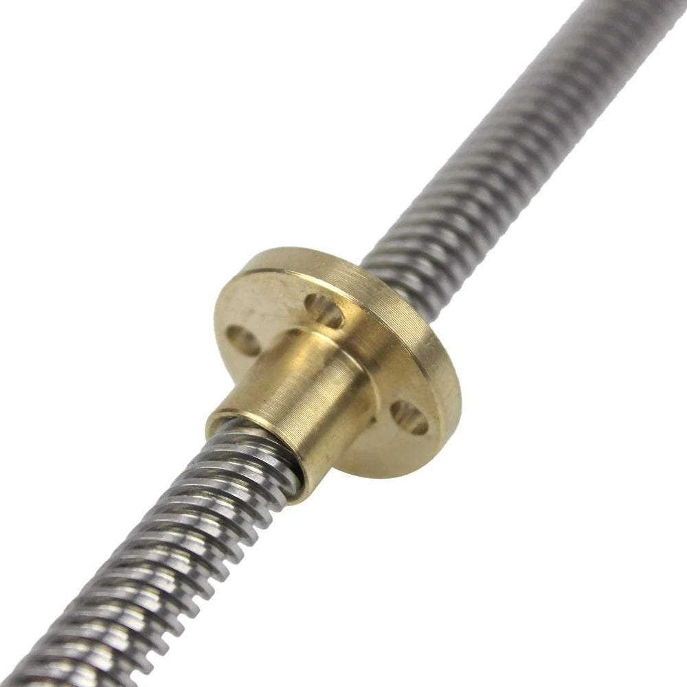 300mm Trapezoidal 4 Start Lead Screw 8mm Thread 2mm Pitch Lead Screw with Copper Nut