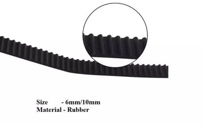 10M GT2 6mm Width Open Timing Belt Black For 3D Printer