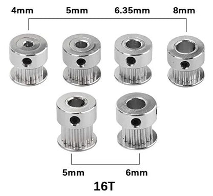 Aluminum GT2 Timing Pulley 20 Tooth 8mm Bore for 6mm Belt – 2 Pcs